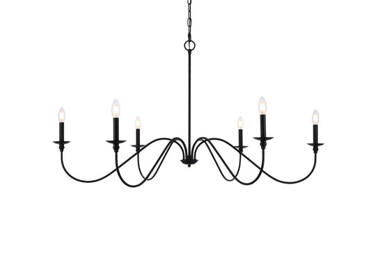 Elegant Furniture & Lighting - Rohan 48 inch chandelier in matte black - LD5056D48MB veiw 1
