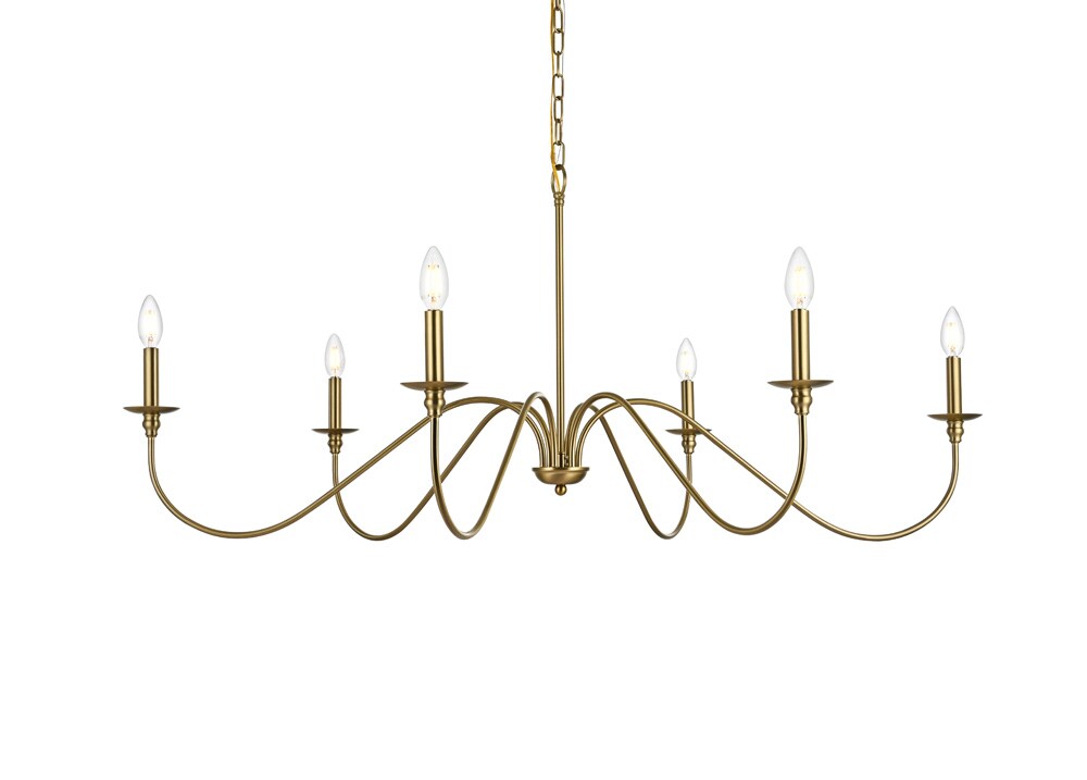 Elegant Furniture & Lighting - Rohan 48 inch chandelier in Satin Gold - LD5056D48SG veiw 1