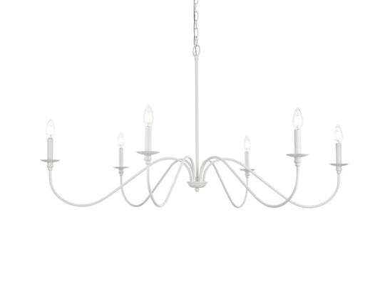 Elegant Furniture & Lighting - Rohan 48 inch chandelier in White - LD5056D48WH veiw 1