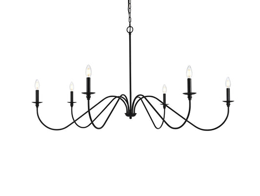 Elegant Furniture & Lighting - Rohan 54 inch chandelier in Matte Black - LD5056D54MB veiw 1