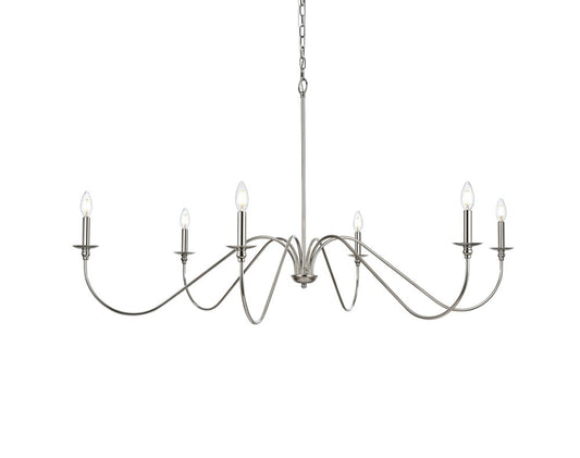 Elegant Furniture & Lighting - Rohan 54 inch chandelier in Polished Nickel - LD5056D54PN veiw 1