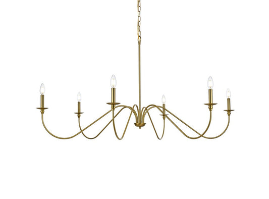 Elegant Furniture & Lighting - Rohan 54 inch chandelier in Satin Gold - LD5056D54SG veiw 1