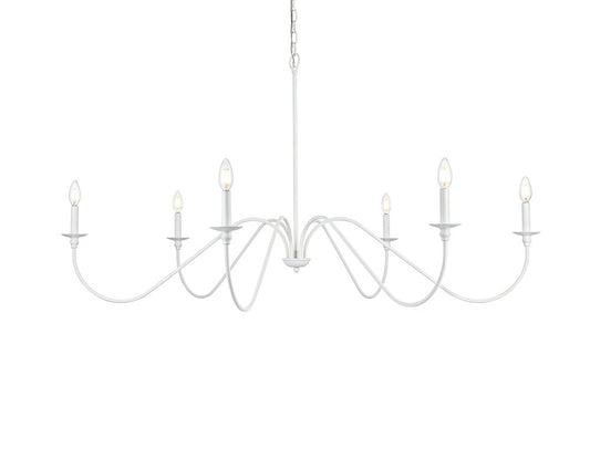 Elegant Furniture & Lighting - Rohan 54 inch chandelier in White - LD5056D54WH veiw 1