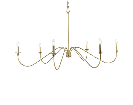 Elegant Furniture & Lighting - Rohan 60 inch chandelier in Brass - LD5056D60BR veiw 1