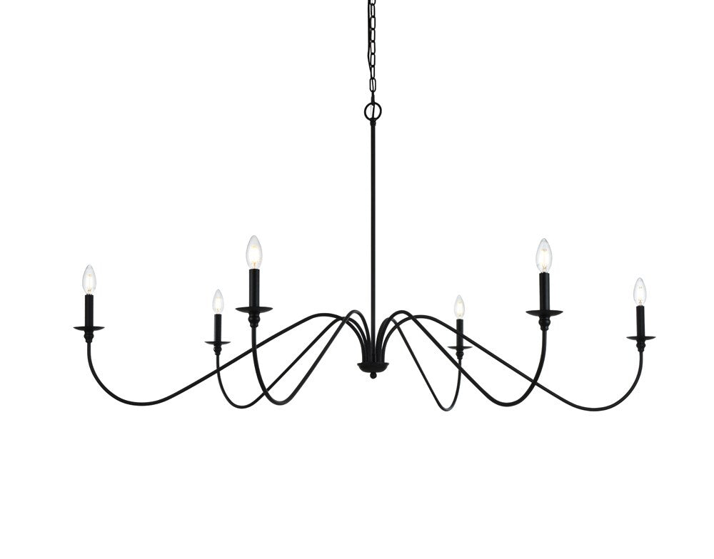 Elegant Furniture & Lighting - Rohan 60 inch chandelier in Matte Black - LD5056D60MB veiw 1