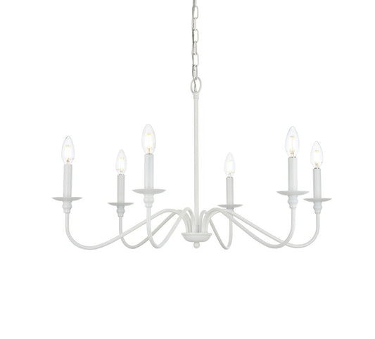 Elegant Furniture & Lighting - Rohan 36 inch chandelier in White - LD5006D36WH veiw 1