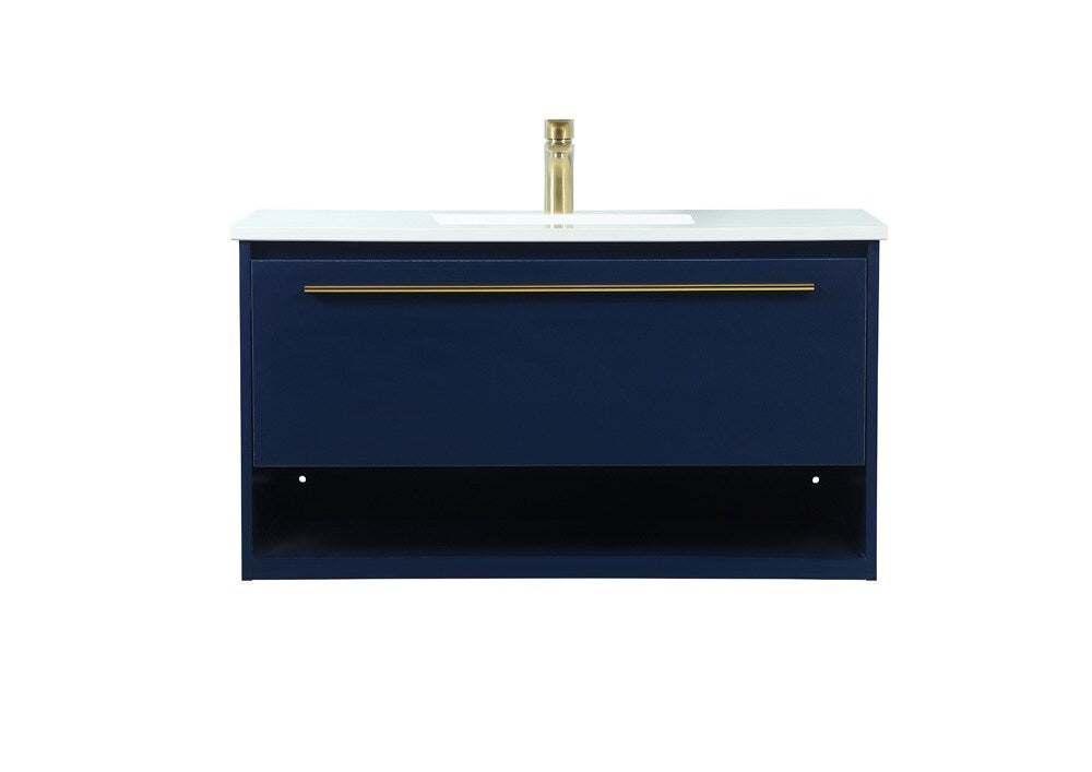 Elegant Furniture & Lighting - Roman 36 inch Single bathroom vanity in blue - VF43536MBL veiw 1