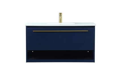 Elegant Furniture & Lighting - Roman 36 inch Single bathroom vanity in blue - VF43536MBL veiw 1