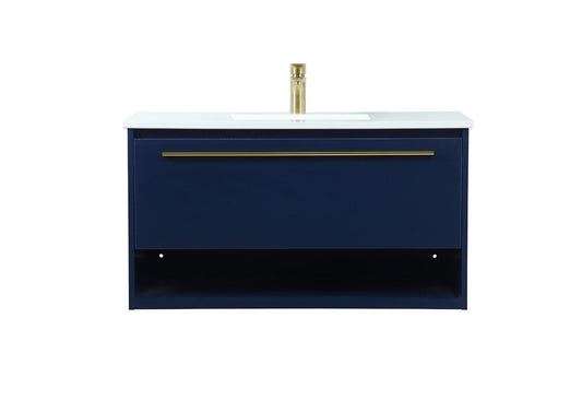 Elegant Furniture & Lighting - Roman 36 inch Single bathroom vanity in blue - VF43536MBL veiw 1