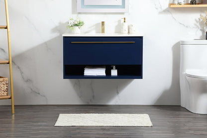 Elegant Furniture & Lighting - Roman 36 inch Single bathroom vanity in blue - VF43536MBL veiw 2