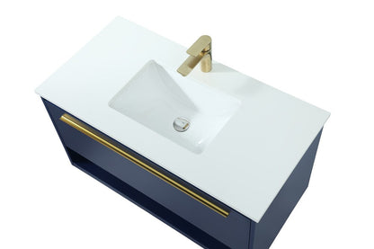 Elegant Furniture & Lighting - Roman 36 inch Single bathroom vanity in blue - VF43536MBL veiw 3