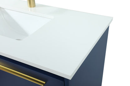 Elegant Furniture & Lighting - Roman 36 inch Single bathroom vanity in blue - VF43536MBL veiw 4