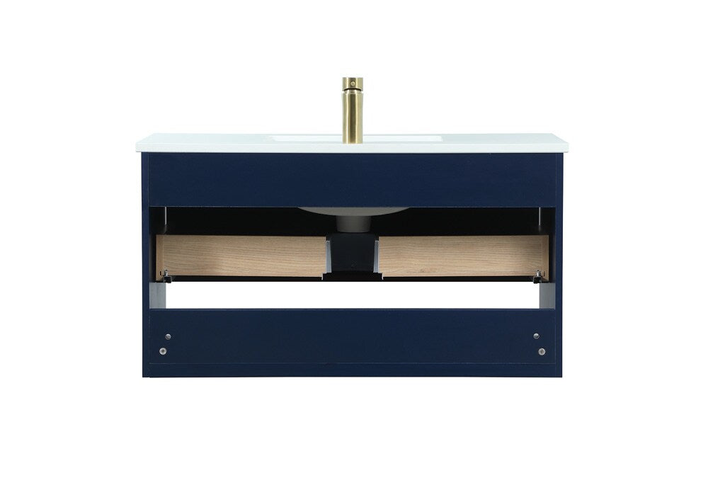 Elegant Furniture & Lighting - Roman 36 inch Single bathroom vanity in blue - VF43536MBL veiw 8