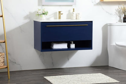 Elegant Furniture & Lighting - Roman 36 inch Single bathroom vanity in blue - VF43536MBL veiw 9