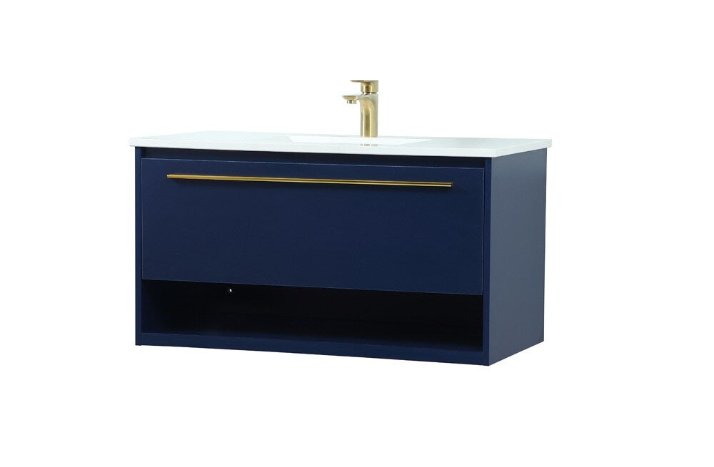 Elegant Furniture & Lighting - Roman 36 inch Single bathroom vanity in blue - VF43536MBL veiw 14