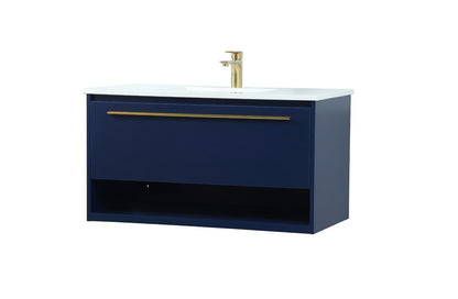 Elegant Furniture & Lighting - Roman 36 inch Single bathroom vanity in blue - VF43536MBL veiw 14