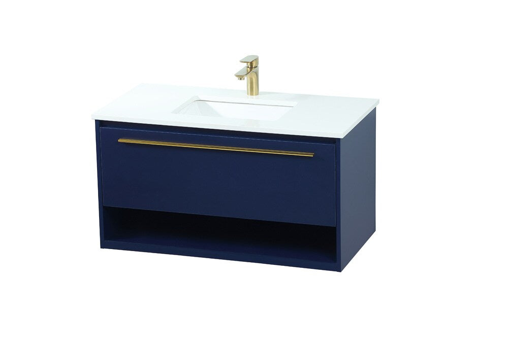 Elegant Furniture & Lighting - Roman 36 inch Single bathroom vanity in blue - VF43536MBL veiw 15