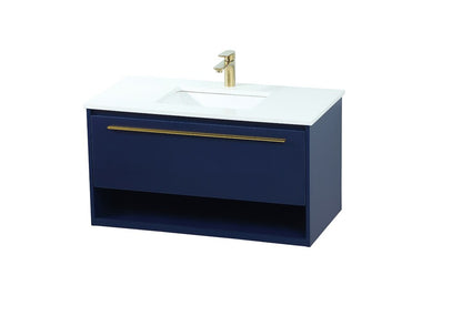 Elegant Furniture & Lighting - Roman 36 inch Single bathroom vanity in blue - VF43536MBL veiw 15