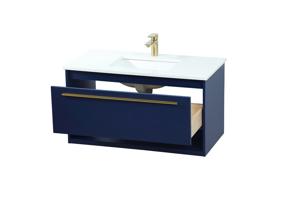 Elegant Furniture & Lighting - Roman 36 inch Single bathroom vanity in blue - VF43536MBL veiw 16