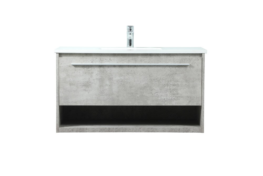 Elegant Furniture & Lighting - Roman 36 inch Single bathroom vanity in concrete grey - VF43536MCG veiw 1
