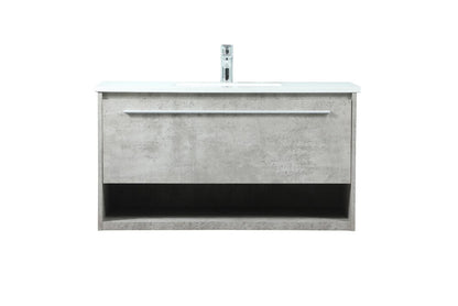 Elegant Furniture & Lighting - Roman 36 inch Single bathroom vanity in concrete grey - VF43536MCG veiw 1