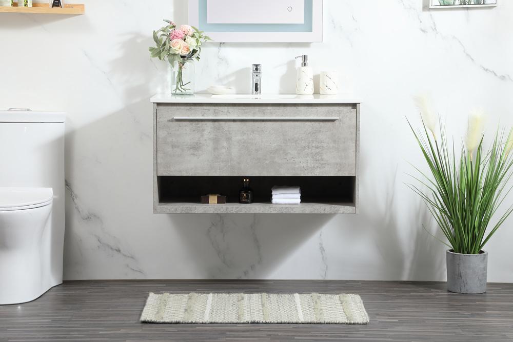 Elegant Furniture & Lighting - Roman 36 inch Single bathroom vanity in concrete grey - VF43536MCG veiw 2