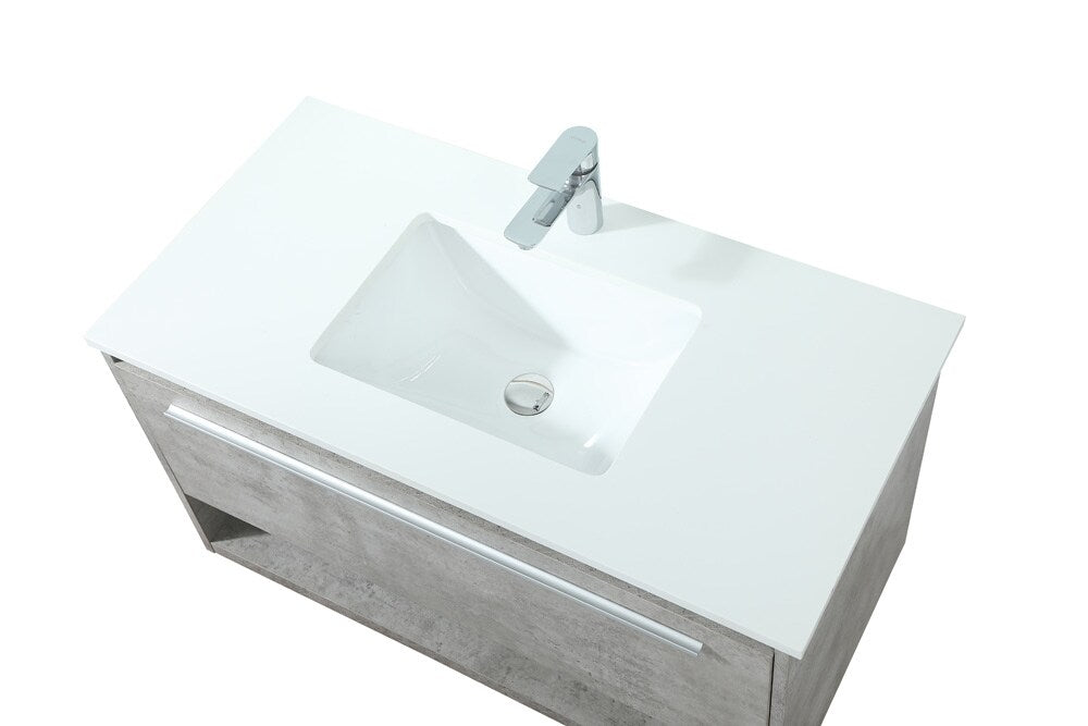 Elegant Furniture & Lighting - Roman 36 inch Single bathroom vanity in concrete grey - VF43536MCG veiw 3