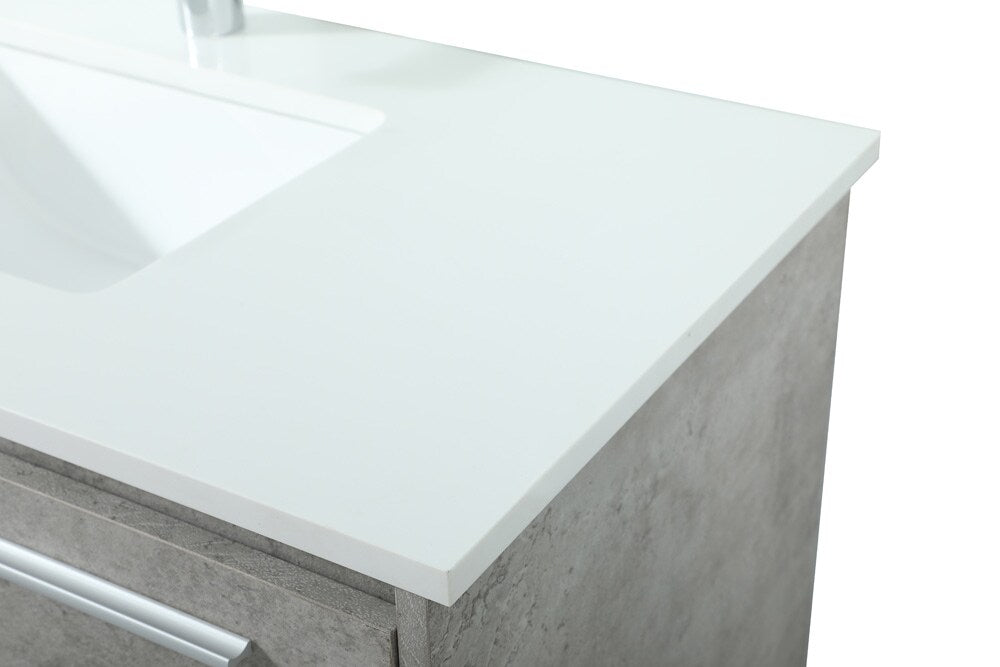 Elegant Furniture & Lighting - Roman 36 inch Single bathroom vanity in concrete grey - VF43536MCG veiw 4
