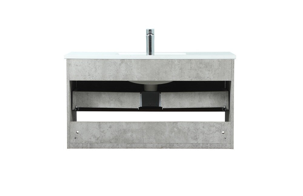 Elegant Furniture & Lighting - Roman 36 inch Single bathroom vanity in concrete grey - VF43536MCG veiw 8