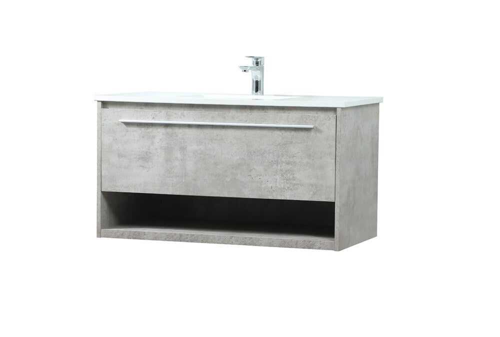 Elegant Furniture & Lighting - Roman 36 inch Single bathroom vanity in concrete grey - VF43536MCG veiw 14