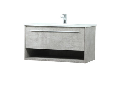 Elegant Furniture & Lighting - Roman 36 inch Single bathroom vanity in concrete grey - VF43536MCG veiw 14