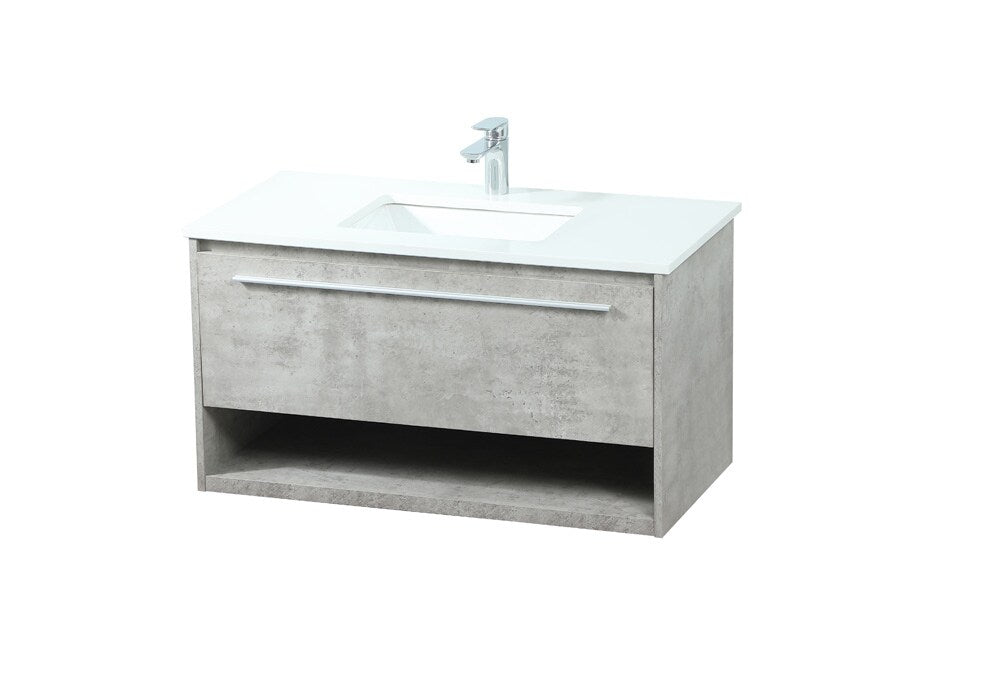 Elegant Furniture & Lighting - Roman 36 inch Single bathroom vanity in concrete grey - VF43536MCG veiw 15