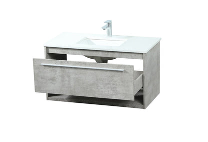 Elegant Furniture & Lighting - Roman 36 inch Single bathroom vanity in concrete grey - VF43536MCG veiw 16