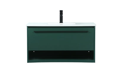 Elegant Furniture & Lighting - Roman 36 inch Single bathroom vanity in green - VF43536MGN veiw 1
