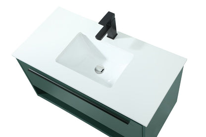 Elegant Furniture & Lighting - Roman 36 inch Single bathroom vanity in green - VF43536MGN veiw 3