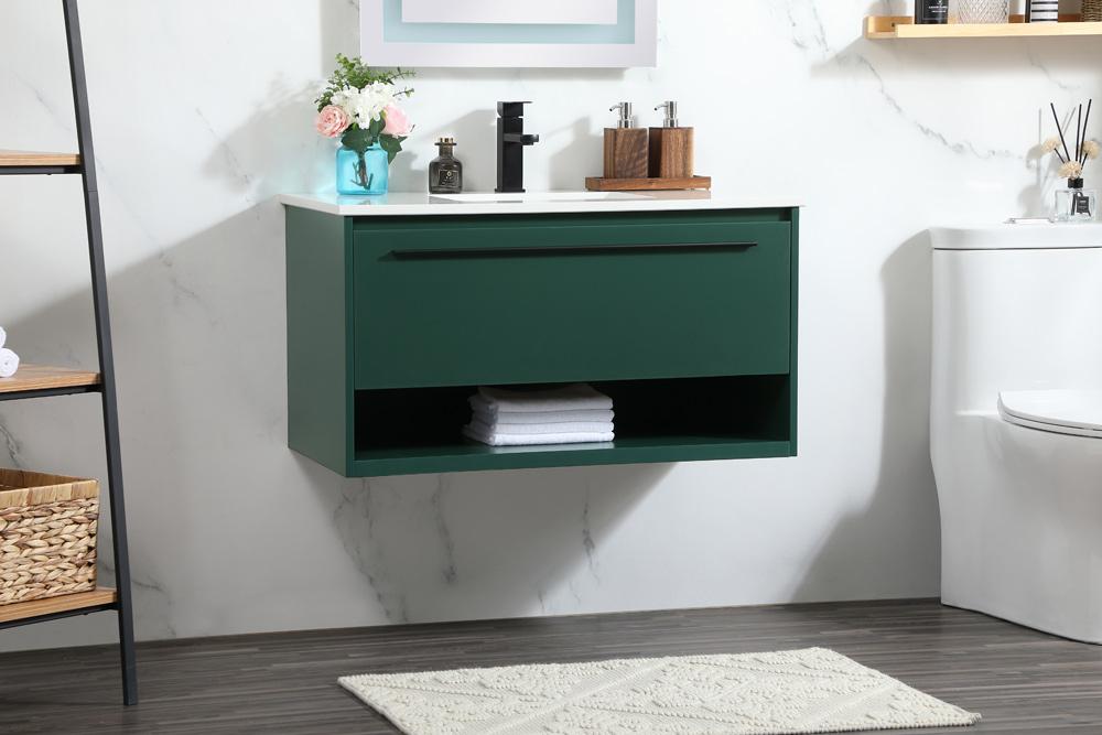 Elegant Furniture & Lighting - Roman 36 inch Single bathroom vanity in green - VF43536MGN veiw 9