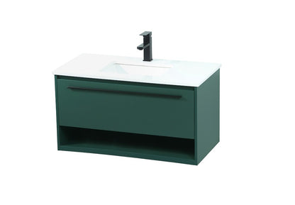 Elegant Furniture & Lighting - Roman 36 inch Single bathroom vanity in green - VF43536MGN veiw 15