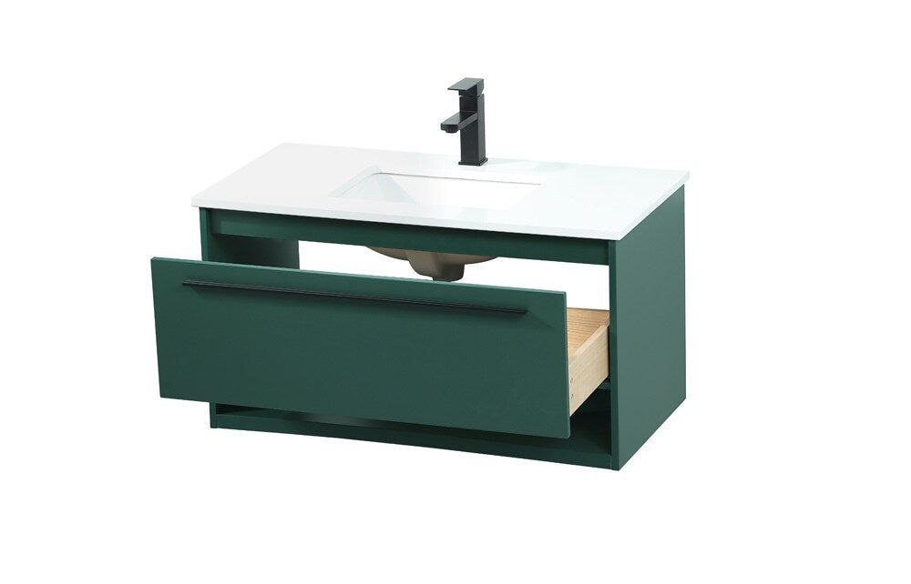 Elegant Furniture & Lighting - Roman 36 inch Single bathroom vanity in green - VF43536MGN veiw 16
