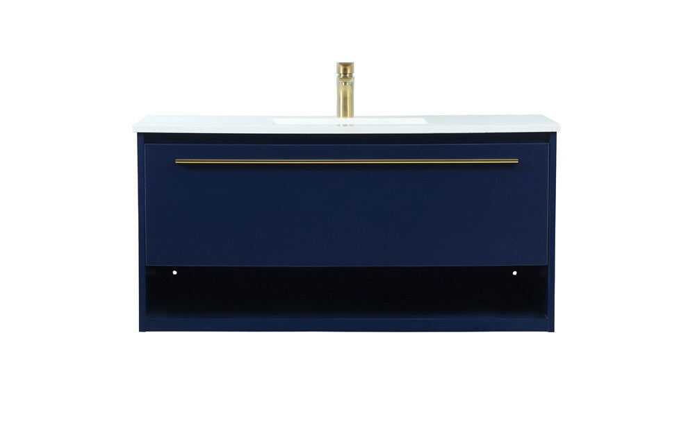 Elegant Furniture & Lighting - Roman 40 inch Single bathroom vanity in blue - VF43540MBL veiw 1
