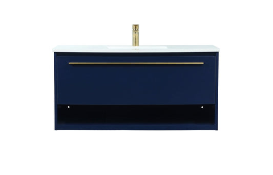 Elegant Furniture & Lighting - Roman 40 inch Single bathroom vanity in blue - VF43540MBL veiw 1