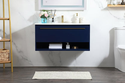 Elegant Furniture & Lighting - Roman 40 inch Single bathroom vanity in blue - VF43540MBL veiw 2