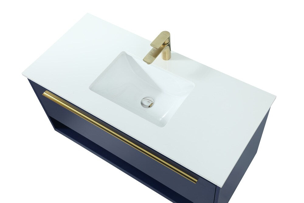 Elegant Furniture & Lighting - Roman 40 inch Single bathroom vanity in blue - VF43540MBL veiw 3