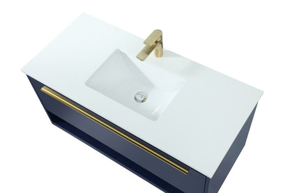 Elegant Furniture & Lighting - Roman 40 inch Single bathroom vanity in blue - VF43540MBL veiw 3