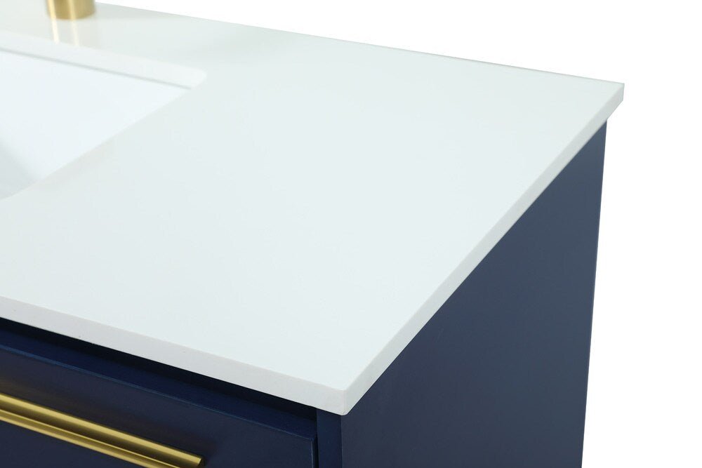 Elegant Furniture & Lighting - Roman 40 inch Single bathroom vanity in blue - VF43540MBL veiw 4