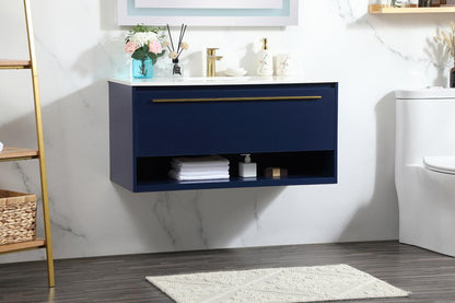 Elegant Furniture & Lighting - Roman 40 inch Single bathroom vanity in blue - VF43540MBL veiw 9