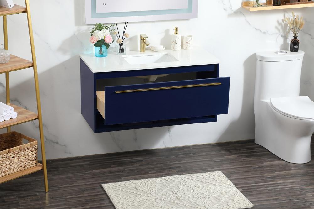 Elegant Furniture & Lighting - Roman 40 inch Single bathroom vanity in blue - VF43540MBL veiw 10