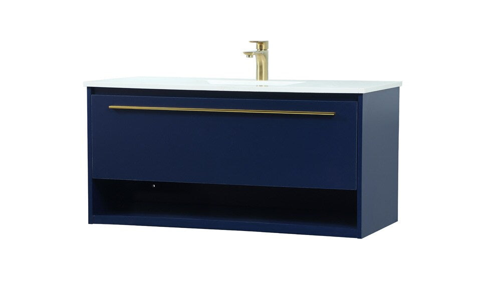 Elegant Furniture & Lighting - Roman 40 inch Single bathroom vanity in blue - VF43540MBL veiw 14
