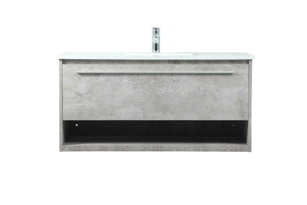 Elegant Furniture & Lighting - Roman 40 inch Single bathroom vanity in concrete grey - VF43540MCG veiw 1