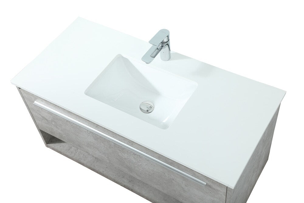 Elegant Furniture & Lighting - Roman 40 inch Single bathroom vanity in concrete grey - VF43540MCG veiw 3