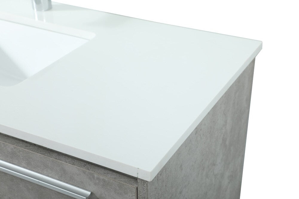 Elegant Furniture & Lighting - Roman 40 inch Single bathroom vanity in concrete grey - VF43540MCG veiw 4
